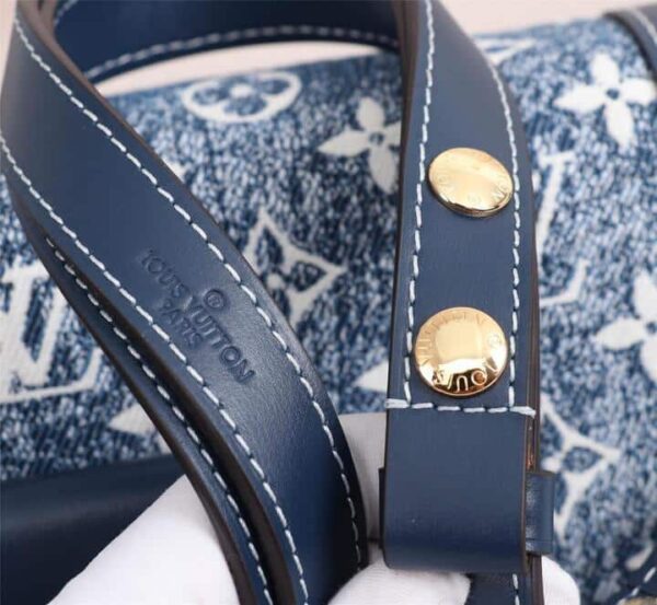 1:1 Replica Louis Vuitton LV Dauphine MM Denim Jacquard Monogram Pattern Navy Blue Luxury Bag For Women M59631 - 9.8in/25cm