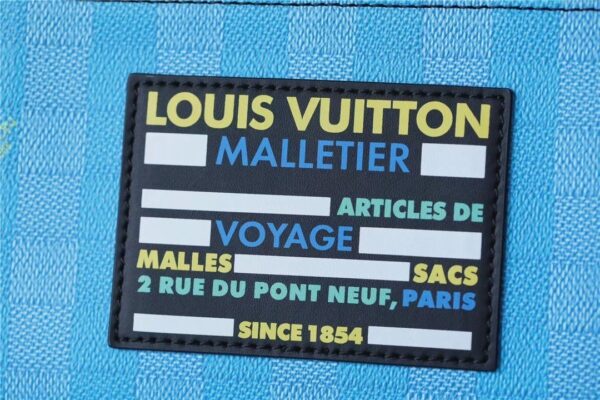 1:1 Replica Louis Vuitton LV Discovery Backpack Damier Stripes Canvas Gradient Blue Unique For Men M59913 - 40cm