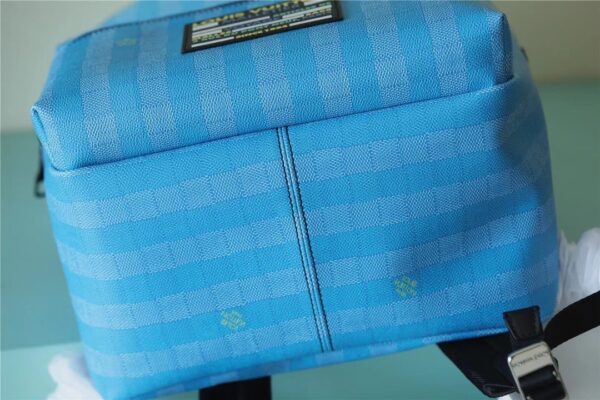 1:1 Replica Louis Vuitton LV Discovery Backpack Damier Stripes Canvas Gradient Blue Unique For Men M59913 - 40cm