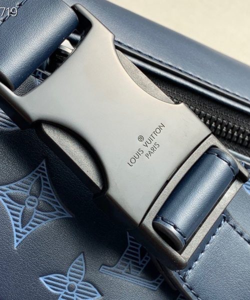 1:1 Replica Louis Vuitton LV Discovery Bumbag PM Monogram Shadow Navy Blue Unique Bag For Men M45729 - 17.3in/44cm
