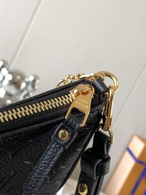 1:1 Replica Louis Vuitton LV Easy Pouch On Strap Monogram Empreinte Black Luxury Bag For Women M80349 - 7.5in/19cm