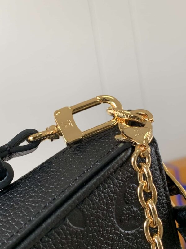 1:1 Replica Louis Vuitton LV Easy Pouch On Strap Monogram Empreinte Black Luxury Bag For Women M80349 - 7.5in/19cm