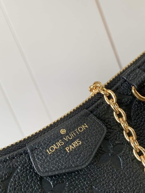 1:1 Replica Louis Vuitton LV Easy Pouch On Strap Monogram Empreinte Black Luxury Bag For Women M80349 - 7.5in/19cm