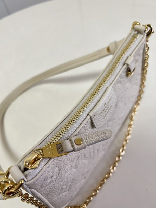 1:1 Replica Louis Vuitton LV Easy Pouch On Strap Monogram Empreinte Crème White Luxury Bag For Women M81066 - 7.5in/19cm