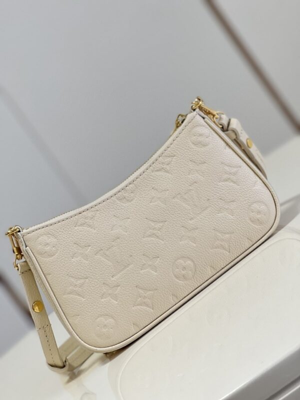 1:1 Replica Louis Vuitton LV Easy Pouch On Strap Monogram Empreinte Crème White Luxury Bag For Women M81066 - 7.5in/19cm