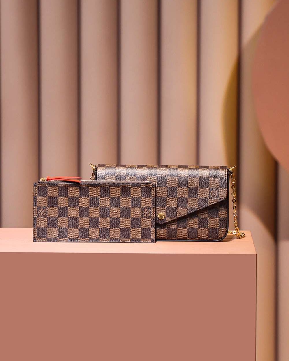 1:1 Replica Louis Vuitton LV Felicie Pochette Brown Luxury Bag For Women N63032 - 21cm / 8.3in