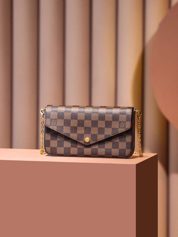 1:1 Replica Louis Vuitton LV Felicie Pochette Brown Luxury Bag For Women N63032 - 21cm / 8.3in