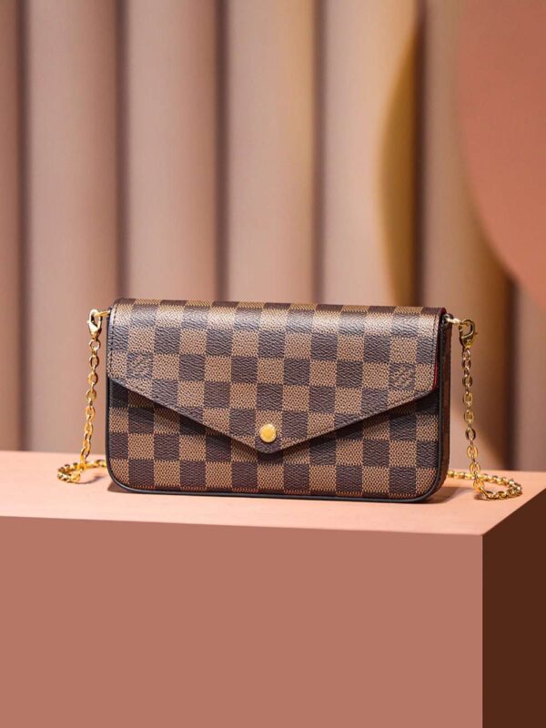 1:1 Replica Louis Vuitton LV Felicie Pochette Brown Luxury Bag For Women N63032 - 21cm / 8.3in
