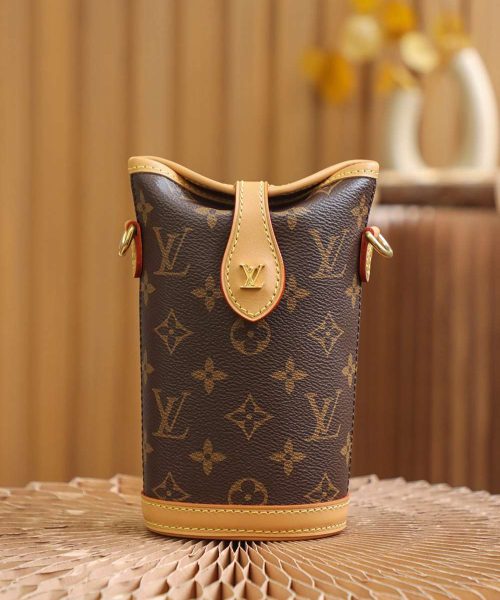 1:1 Replica Louis Vuitton LV Fold Me Pouch Brown Luxury Bag For Women M80874 - 18cm / 7.1in