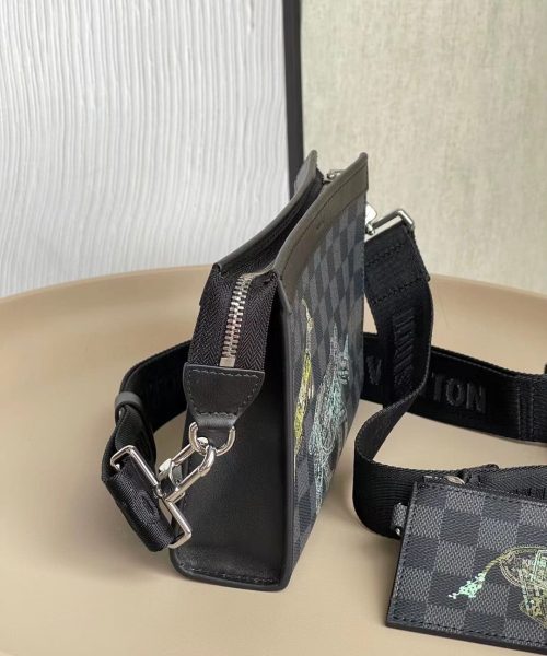 1:1 Replica Louis Vuitton LV Gaston Wearable Wallet Damier Graphite Unique Bag For Men N64608 - 8.7in/22cm