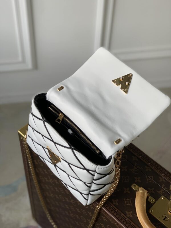 1:1 Replica Louis Vuitton LV GO-14 MM White/ Black Bag Luxury Bag For Women M22890- 9.1 Inches/ 23 Cm