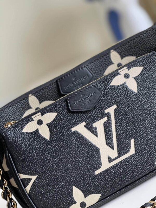 1:1 Replica Louis Vuitton LV Multi Pochette Accessoires Bicolor Monogram Empreinte Leather Luxury Bag For Women M45777 - 24cm