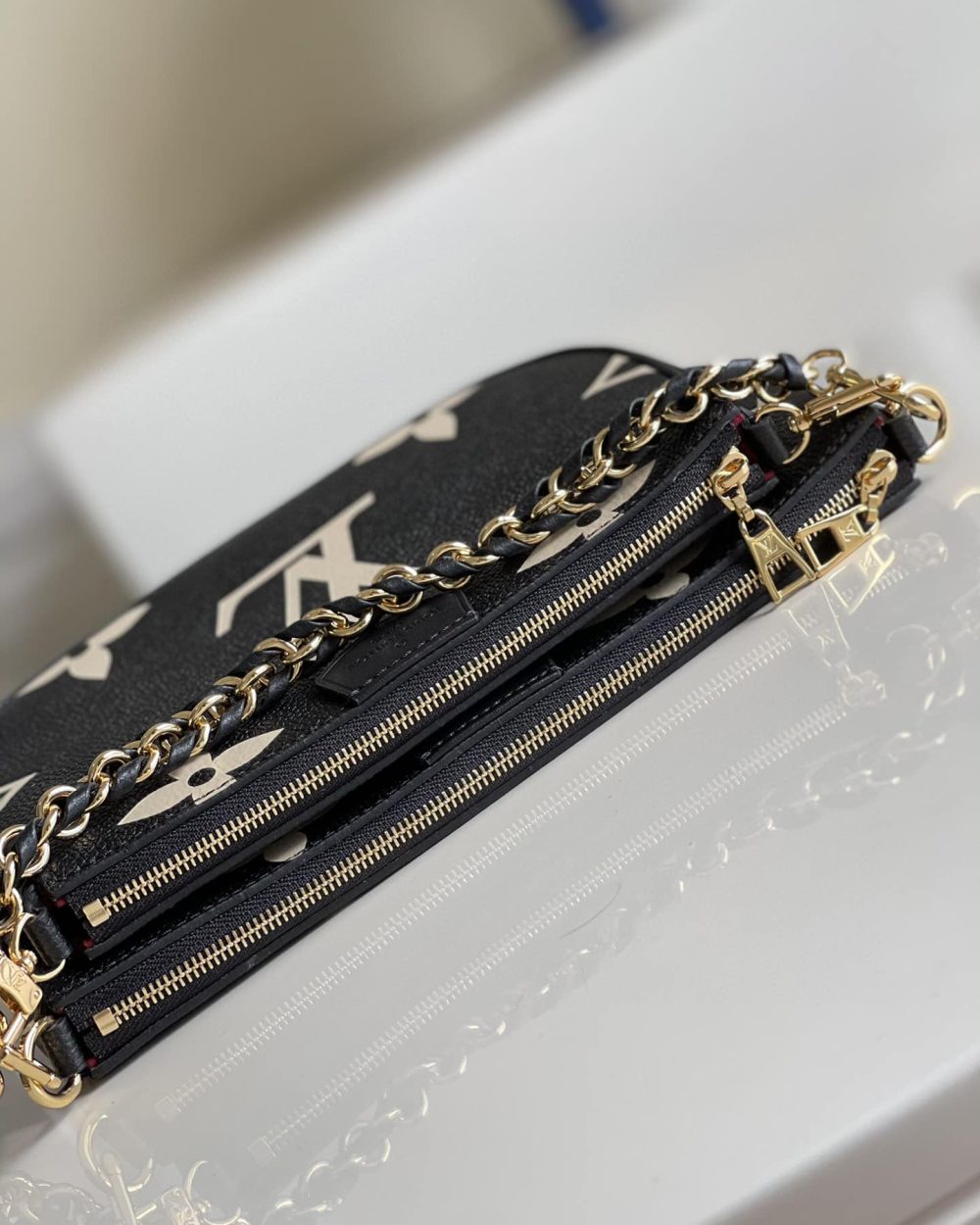 1:1 Replica Louis Vuitton LV Multi Pochette Accessoires Bicolor Monogram Empreinte Leather Luxury Bag For Women M45777 - 24cm