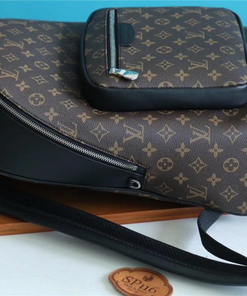1:1 Replica Louis Vuitton LV Josh Backpack Monogram Macassar Unique Bag For Men M45349 - 15.7in/40cm