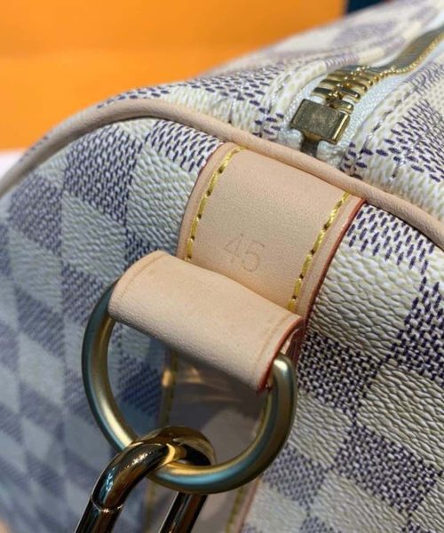 1:1 Replica Louis Vuitton LV Keepall Bandouliere 45 Damier Azur Canvas Luxury Bag For Women N41430 - 17.7in/45cm