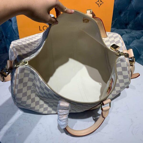 1:1 Replica Louis Vuitton LV Keepall Bandouliere 45 Damier Azur Canvas Luxury Bag For Women N41430 - 17.7in/45cm