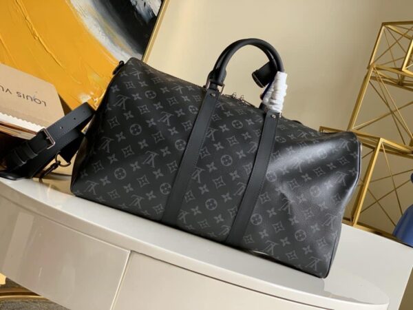 1:1 Replica Louis Vuitton LV Keepall Bandouliere 45 Monogram Eclipse Canvas Unique Bag For Men M40569 - 17.7in/45cm