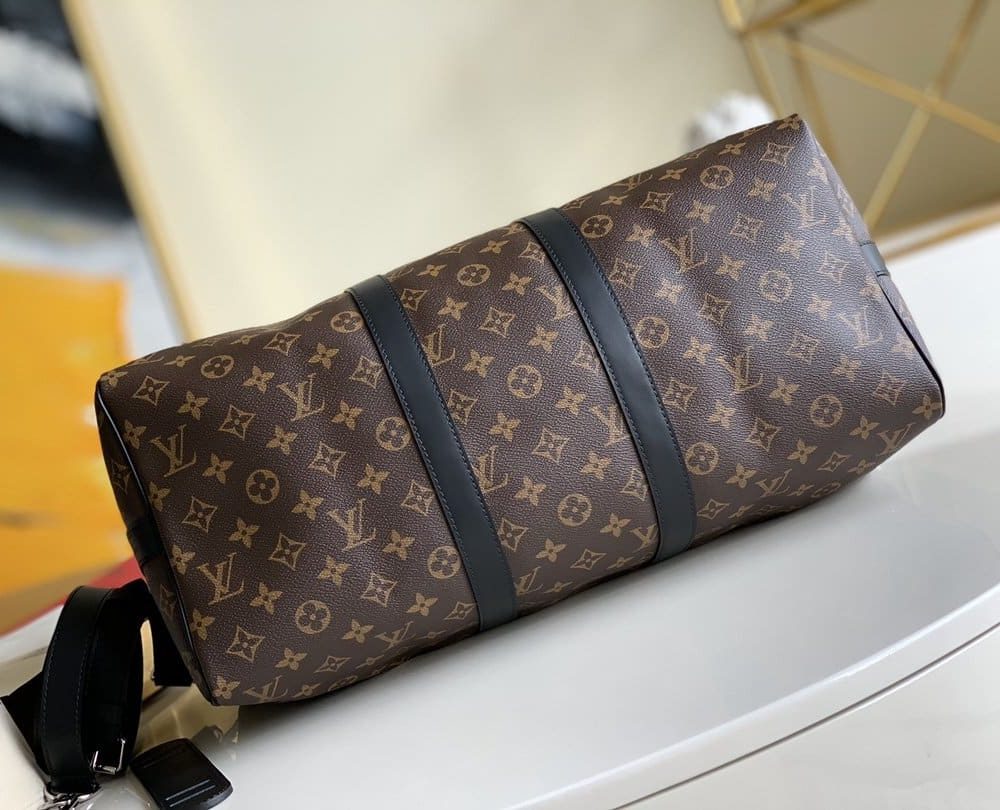 1:1 Replica Louis Vuitton LV Keepall Bandouliere 45 Monogram Macassar Canvas Unique Bag For Men M56711 - 17.7in/45cm