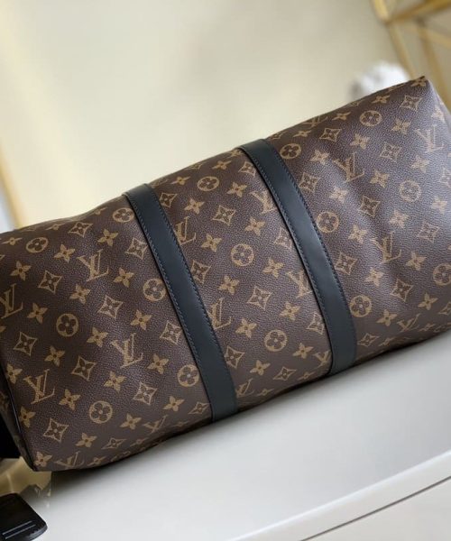 1:1 Replica Louis Vuitton LV Keepall Bandouliere 45 Monogram Macassar Canvas Unique Bag For Men M56711 - 17.7in/45cm