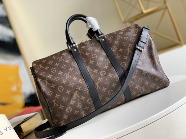1:1 Replica Louis Vuitton LV Keepall Bandouliere 45 Monogram Macassar Canvas Unique Bag For Men M56711 - 17.7in/45cm