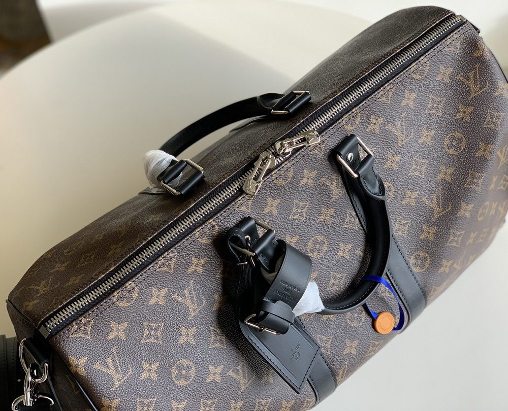 1:1 Replica Louis Vuitton LV Keepall Bandouliere 45 Monogram Macassar Canvas Unique Bag For Men M56711 - 17.7in/45cm
