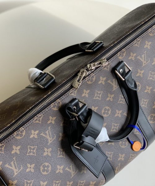 1:1 Replica Louis Vuitton LV Keepall Bandouliere 45 Monogram Macassar Canvas Unique Bag For Men M56711 - 17.7in/45cm