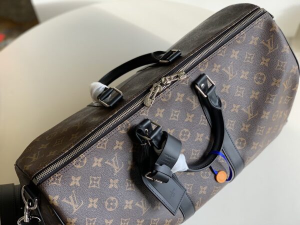 1:1 Replica Louis Vuitton LV Keepall Bandouliere 45 Monogram Macassar Canvas Unique Bag For Men M56711 - 17.7in/45cm