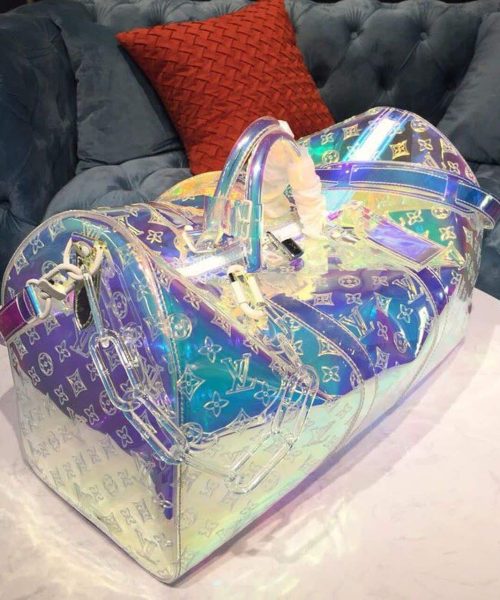 1:1 Replica Louis Vuitton LV Keepall Bandouliere 50 Monogram PVC Iridescent Prism By Virgil Abloh Unique Bag For Men M53271 - 19.7in/50cm