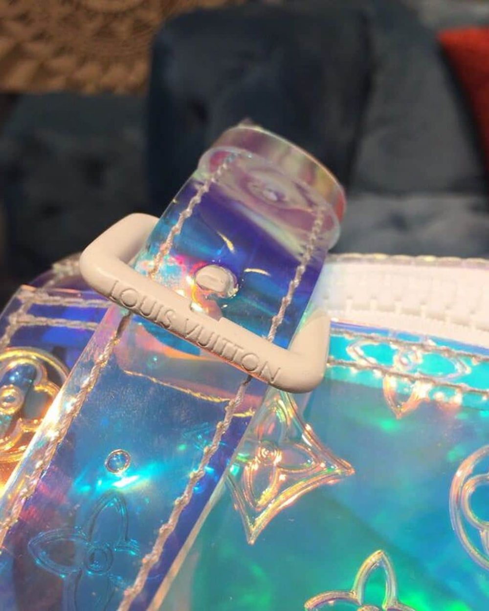 1:1 Replica Louis Vuitton LV Keepall Bandouliere 50 Monogram PVC Iridescent Prism By Virgil Abloh Unique Bag For Men M53271 - 19.7in/50cm