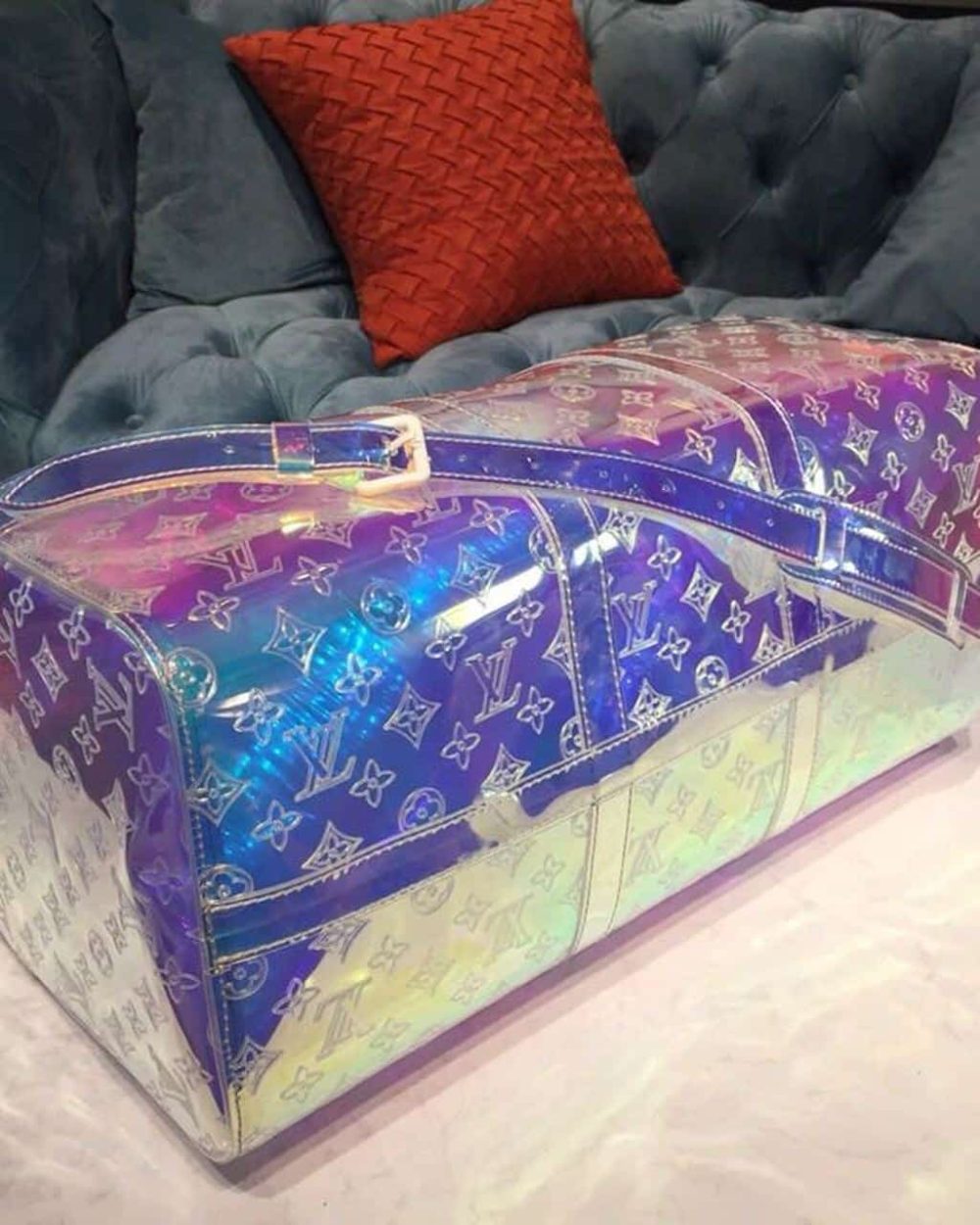 1:1 Replica Louis Vuitton LV Keepall Bandouliere 50 Monogram PVC Iridescent Prism By Virgil Abloh Unique Bag For Men M53271 - 19.7in/50cm