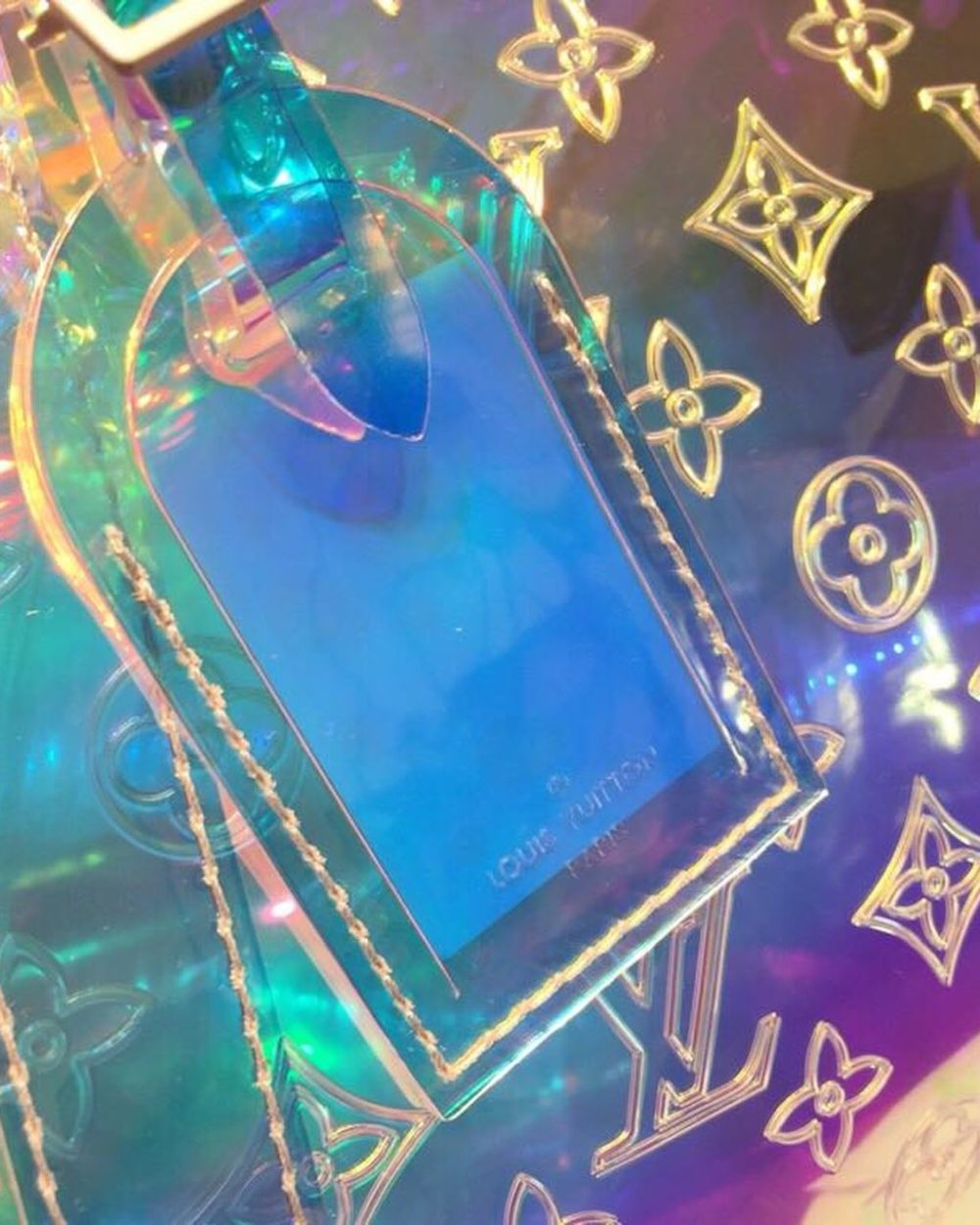 1:1 Replica Louis Vuitton LV Keepall Bandouliere 50 Monogram PVC Iridescent Prism By Virgil Abloh Unique Bag For Men M53271 - 19.7in/50cm