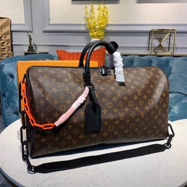 1:1 Replica Louis Vuitton LV Keepall Bandouliere 50 Monogram Solar Ray Canvas Black/Orange By Virgil Abloh Unique Bag For Men M44471 - 19.7in/50cm