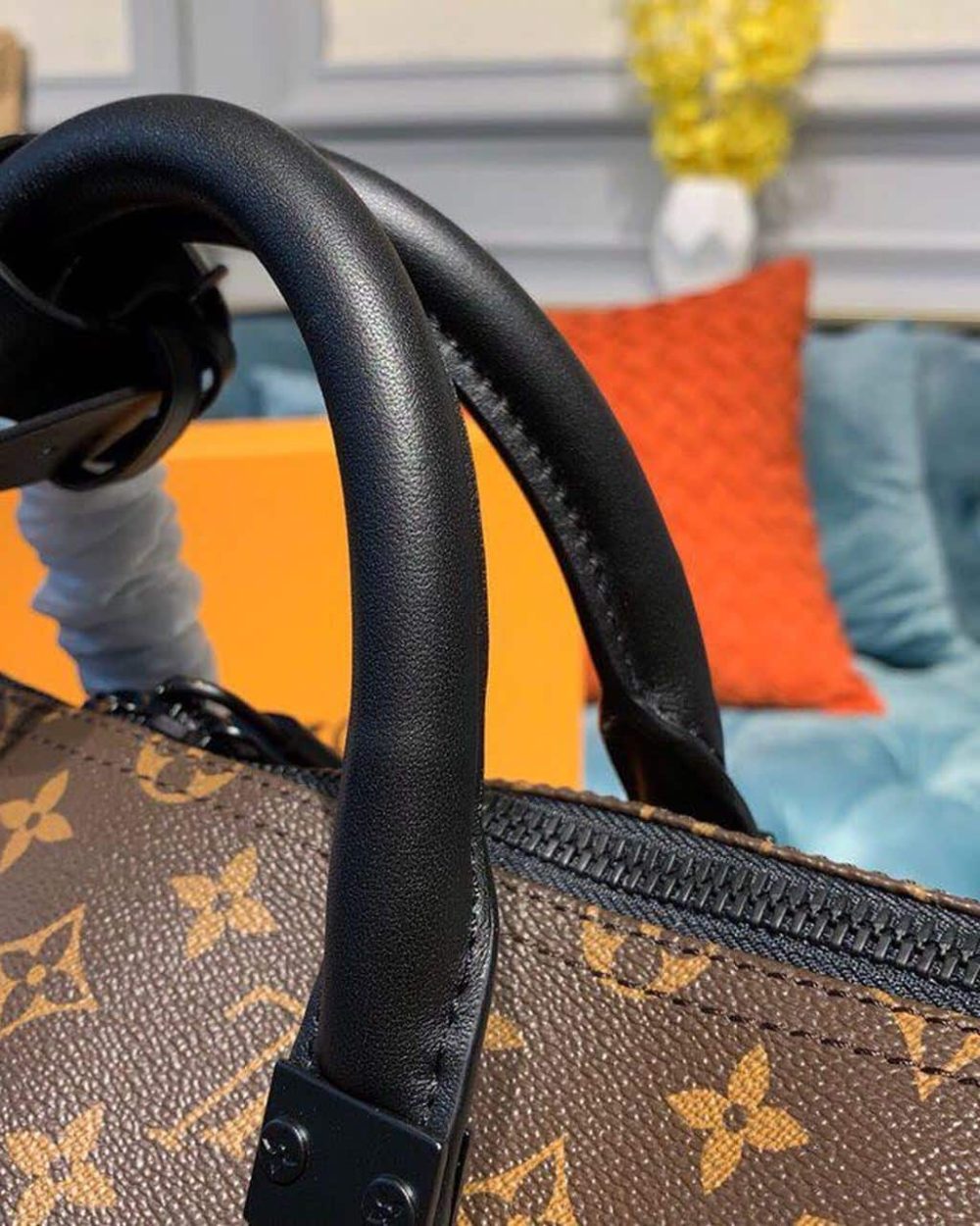 1:1 Replica Louis Vuitton LV Keepall Bandouliere 50 Monogram Solar Ray Canvas Black/Orange By Virgil Abloh Unique Bag For Men M44471 - 19.7in/50cm
