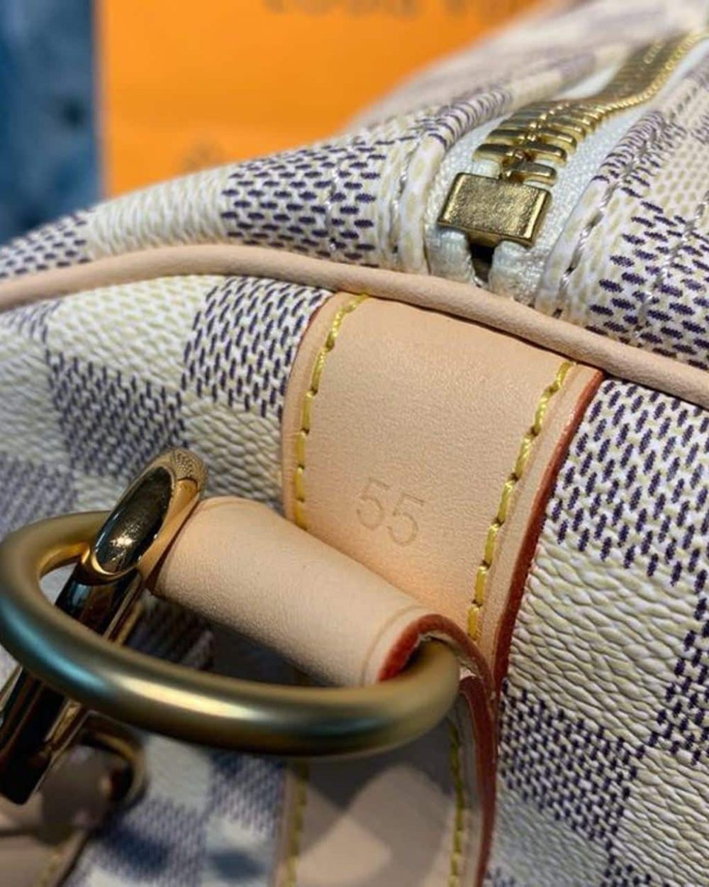 1:1 Replica Louis Vuitton LV Keepall Bandouliere 55 Damier Azur Canvas Luxury Bag For Women N41429 - 21.7in/55cm