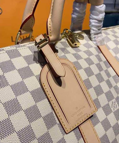 1:1 Replica Louis Vuitton LV Keepall Bandouliere 55 Damier Azur Canvas Luxury Bag For Women N41429 - 21.7in/55cm