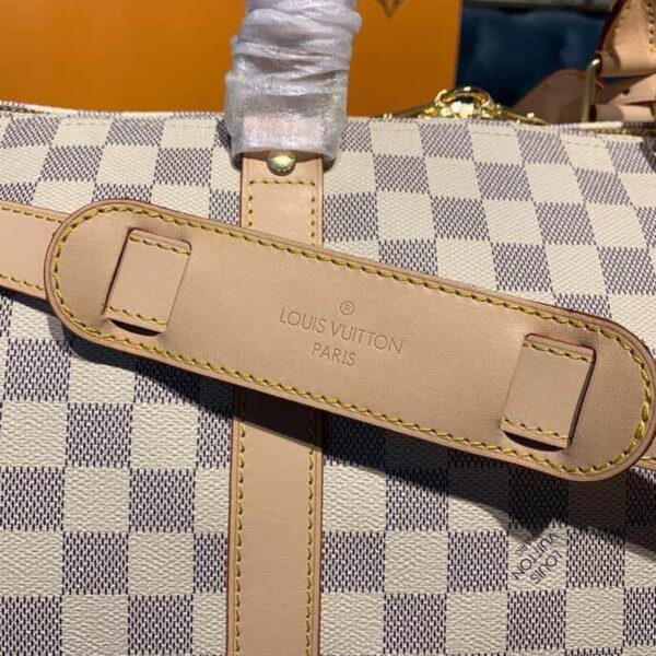 1:1 Replica Louis Vuitton LV Keepall Bandouliere 55 Damier Azur Canvas Luxury Bag For Women N41429 - 21.7in/55cm
