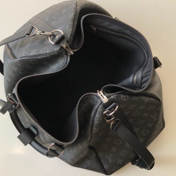 1:1 Replica Louis Vuitton LV Keepall Bandouliere 55 Monogram Eclipse Canvas Unique Bag For Men M40605 - 21.7in/55cm