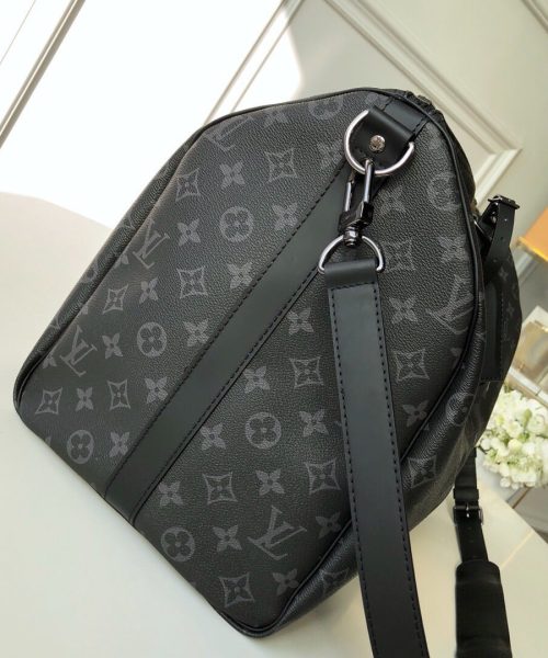1:1 Replica Louis Vuitton LV Keepall Bandouliere 55 Monogram Eclipse Canvas Unique Bag For Men M40605 - 21.7in/55cm