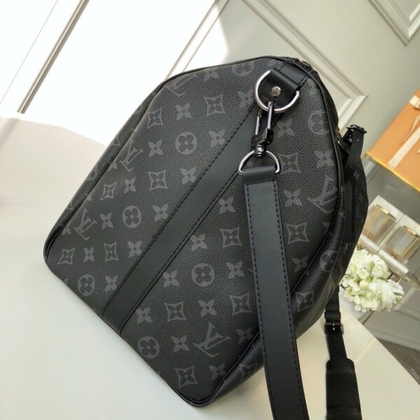 1:1 Replica Louis Vuitton LV Keepall Bandouliere 55 Monogram Eclipse Canvas Unique Bag For Men M40605 - 21.7in/55cm