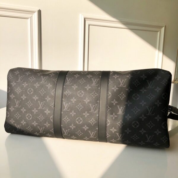 1:1 Replica Louis Vuitton LV Keepall Bandouliere 55 Monogram Eclipse Canvas Unique Bag For Men M40605 - 21.7in/55cm