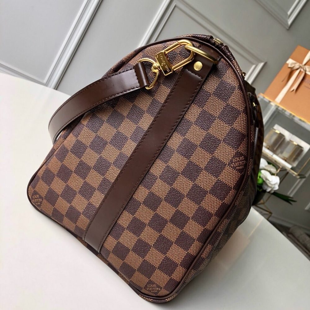 1:1 Replica Louis Vuitton LV Keepall Bandoulière 45 Damier Ebene Canvas Luxury bag For Women N41428 - 45cm - Image 2