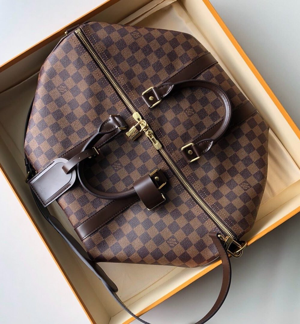 1:1 Replica Louis Vuitton LV Keepall Bandoulière 45 Damier Ebene Canvas Luxury bag For Women N41428 - 45cm