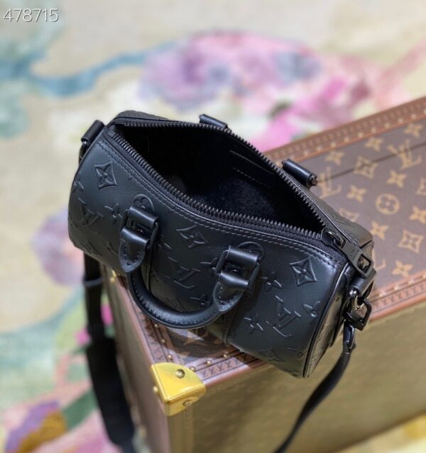 1:1 Replica Louis Vuitton LV Keepall XS Monogram Seal Black Luxury Bag For Women M57960 - 8.3in/21cm