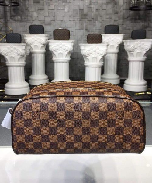 1:1 Replica Louis Vuitton LV King Size Toiletry Damier Ebene Canvas Luxury Bag For Women N47527 - 11in/28cm