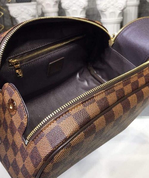 1:1 Replica Louis Vuitton LV King Size Toiletry Damier Ebene Canvas Luxury Bag For Women N47527 - 11in/28cm