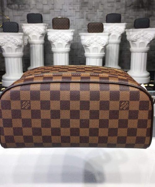 1:1 Replica Louis Vuitton LV King Size Toiletry Damier Ebene Canvas Luxury Bag For Women N47527 - 11in/28cm
