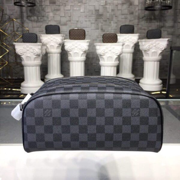 1:1 Replica Louis Vuitton LV King Size Toiletry Damier Graphite Canvas Luxury Bag For Women - 11in/28cm
