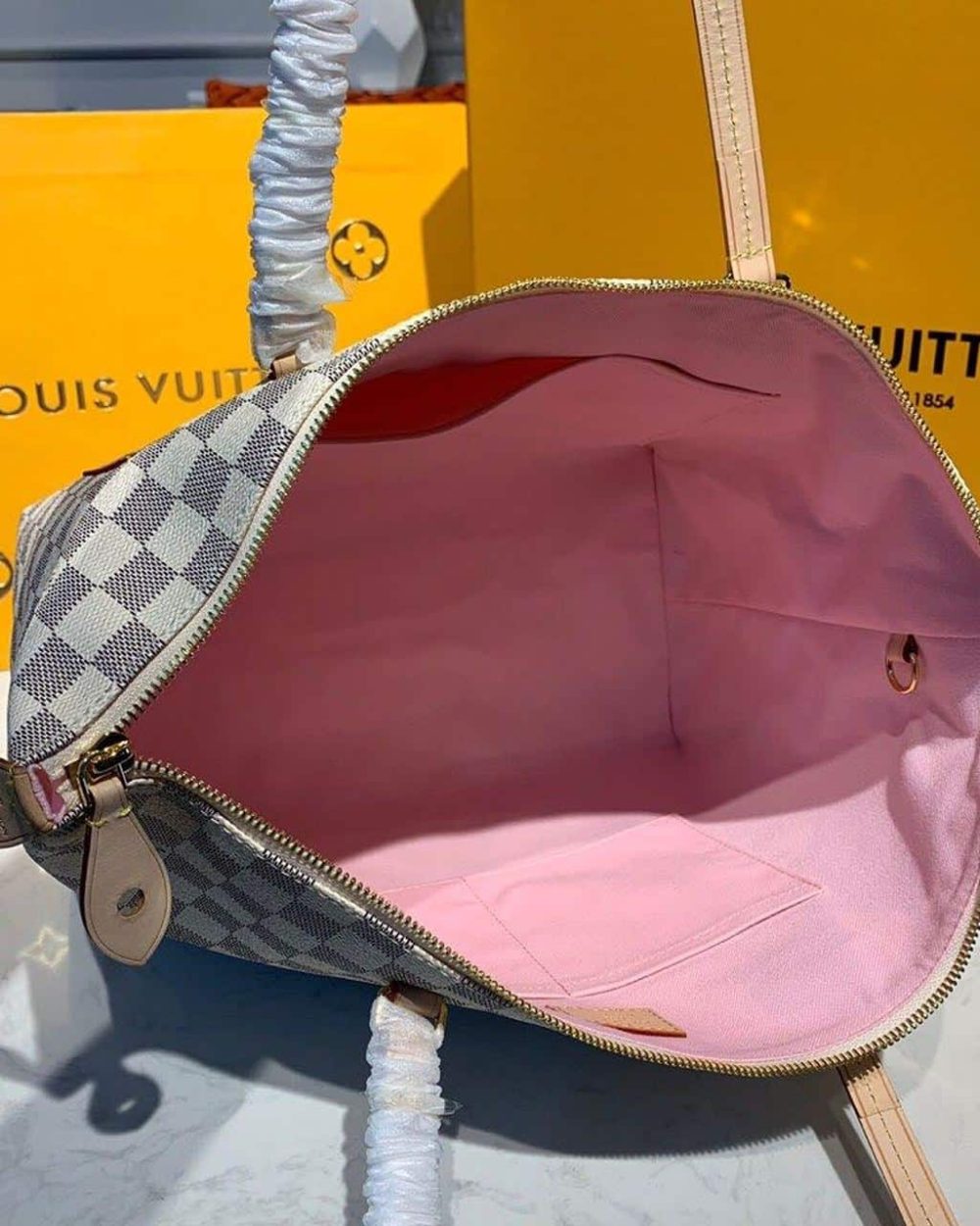 1:1 Replica Louis Vuitton LV Lena MM Damier Azur Canvas Luxury Bag For Women N44040 - 13in/33cm