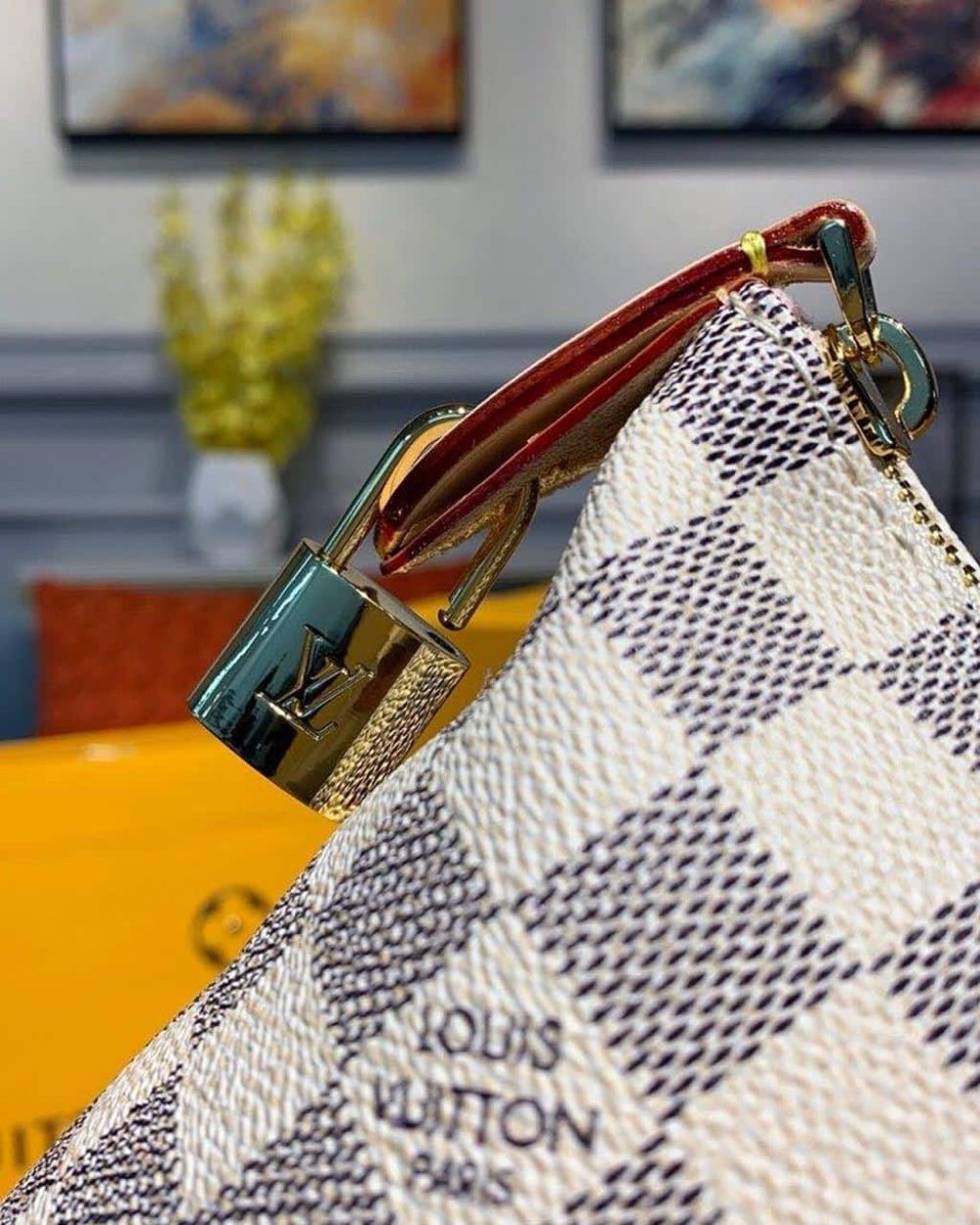 1:1 Replica Louis Vuitton LV Lena MM Damier Azur Canvas Luxury Bag For Women N44040 - 13in/33cm