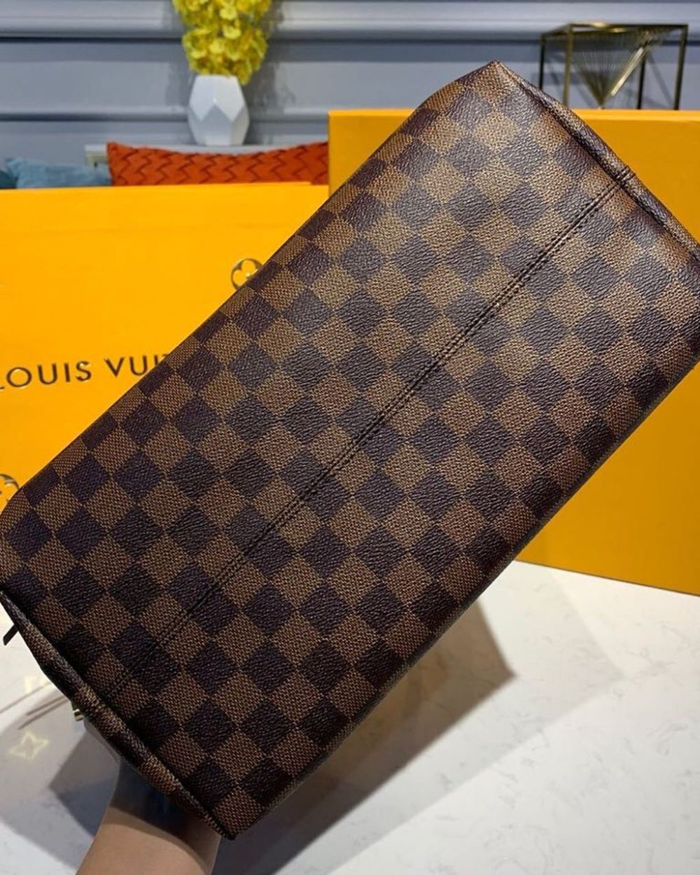 1:1 Replica Louis Vuitton LV Lena MM Damier Ebene Canvas Luxury Bag For Women N41013 - 13in/33cm